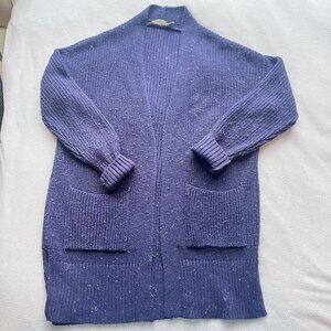 Asos Cardigan Sweater Womens 2 Buttonless Oversized Long Slub Pockets Navy Comfo